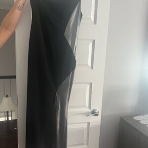 SHEIN Black and Silver Asymmetrical Dress